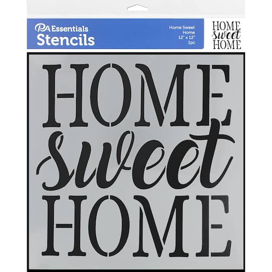 PA Essentials Home Sweet Home Stencil, 12&#x22; x 12&#x22;